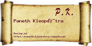 Paneth Kleopátra névjegykártya